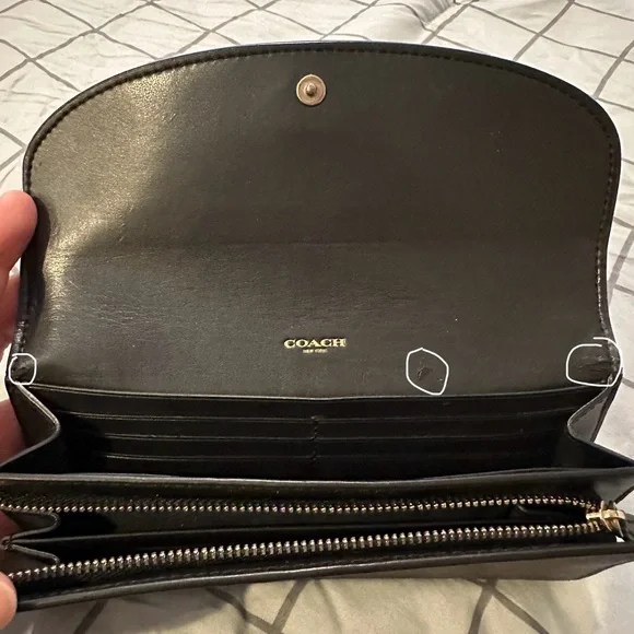 Coach Black and Brown Women's Wallet - Picture 3 of 5